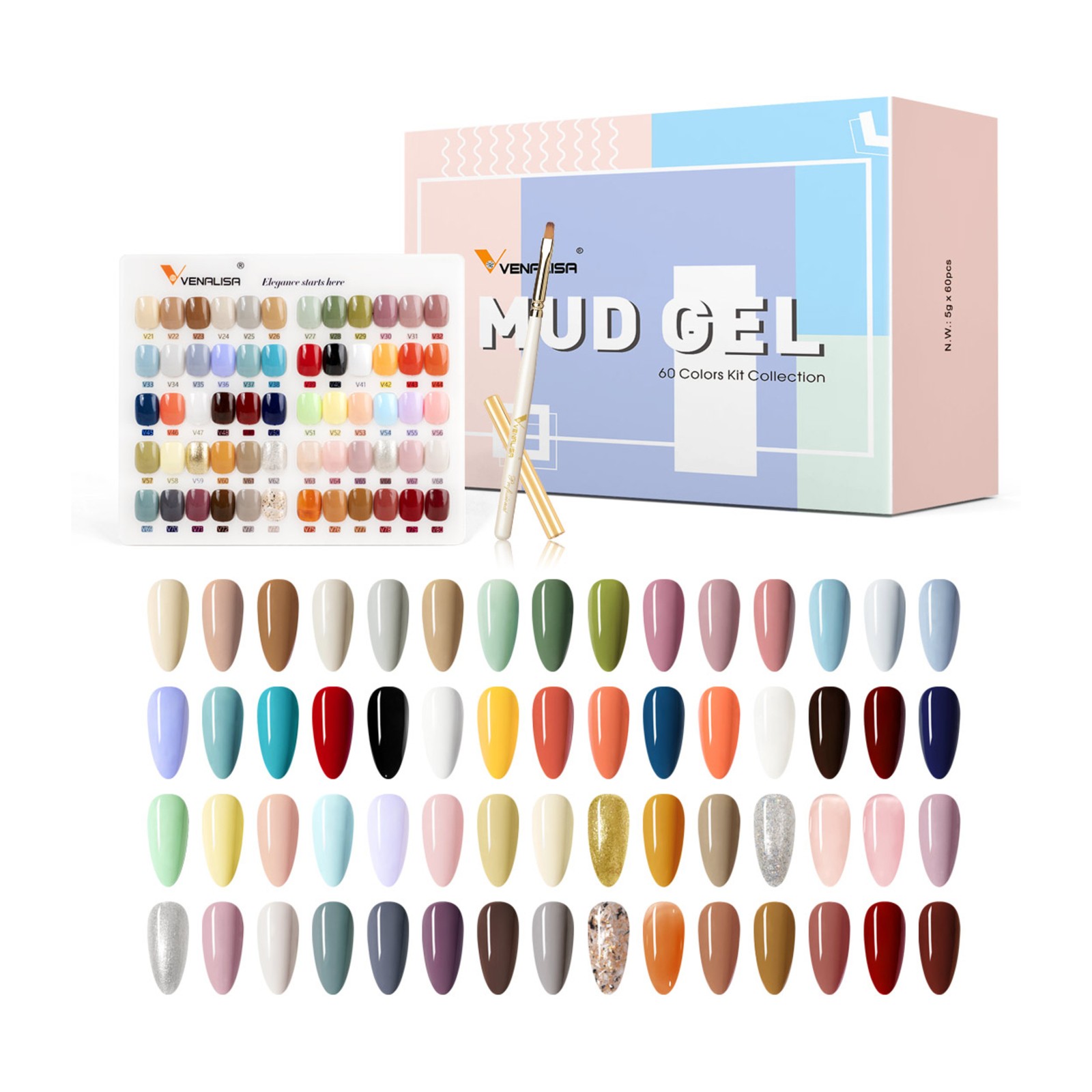 Venalisa -  MUD -  60 värvilist geeli